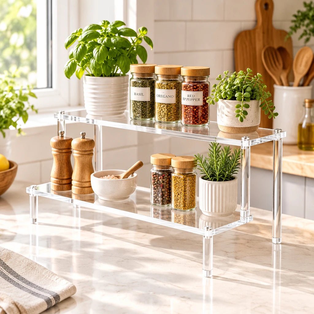 Clear Acrylic Display Risers, Stackable Tiers - The Kitchen Store