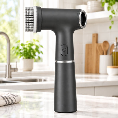 Electric rotating shower scrubber with 5 replaceable brush heads
