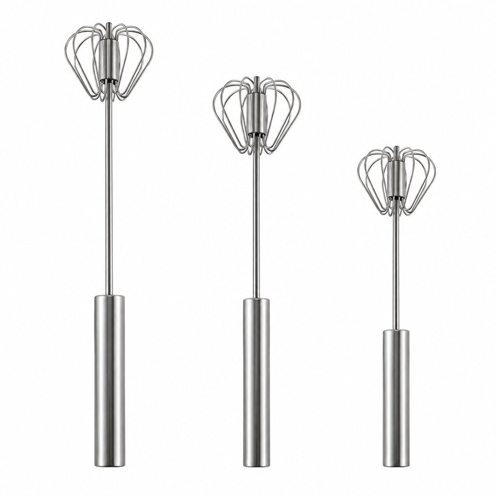 Self-Turning Stainless Steel Hand Whisk - The Kitchen Store