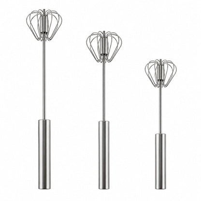 Self-Turning Stainless Steel Hand Whisk - The Kitchen Store